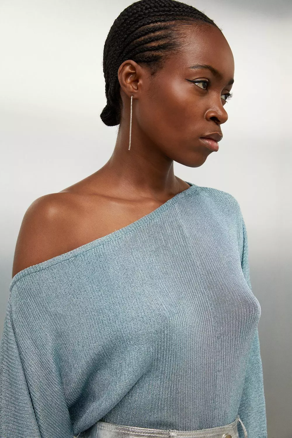 Mely single cold shoulder knit top deals
